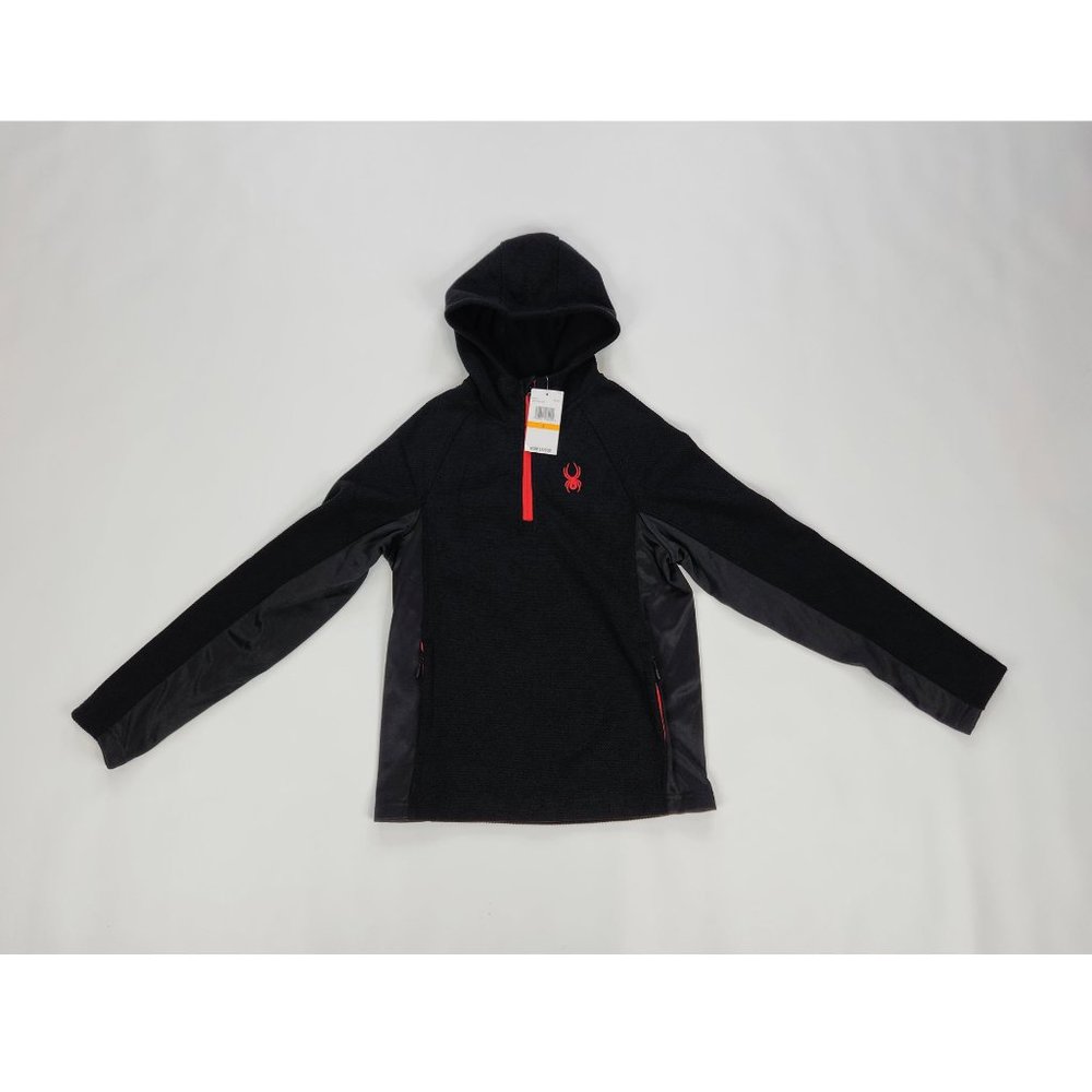 Spyder Ray Half Zip Hoody Jacket Mens Small Black and Red